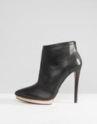 Forever Unique Island Ankle Detail Heeled Boot - Black
