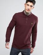 Lyle & Scott Long Sleeve Plain Polo Shirt - Red