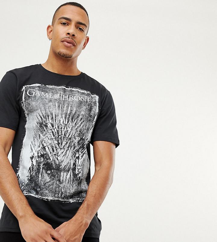 Replika Tall T-shirt With Game Of Thrones Print - Black