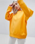 Weekday Funnel Neck Jersey Sweat - Orange