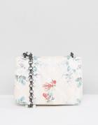 Asos Quilted Floral Print Cross Body Bag - Multi