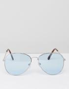 7x Aviator Sunglasses With Mint Tinted Frame - Gold