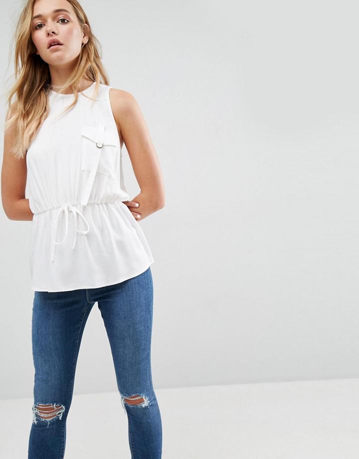 Asos Utility Tank With Hardware Details - White
