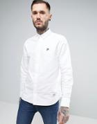 Penfield Porterville Oxford Shirt Buttondown Classic Regular Fit P Logo In White - White