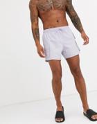 Asos Design Swim Short In Lilac With Utility Pockets In Short Length-purple