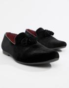 Truffle Collection Velvet Tassel Loafer In Black - Black