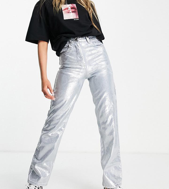 Collusion X005 Straight Leg Jeans With Silver Coating