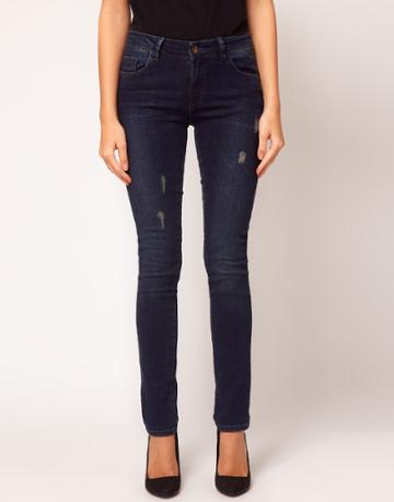 Asos Skinny Jeans In Ripped Vintage Wash