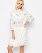 Gestuz Risa Dress In Broderie Anglaise - White