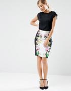 Ted Baker Dayian Pencil Skirt In Mirrored Forget Me Not Print - Multi