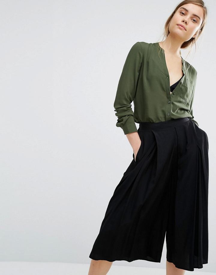 Vero Moda Collarless Shirt - Green