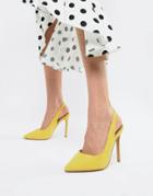 Asos Design Pepper Pointed Slingback High Heels - Yellow