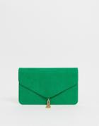 Asos Design Tassel Clutch Bag-green