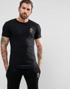 Gym King Muscle T-shirt In Black With Gold Logo - Black