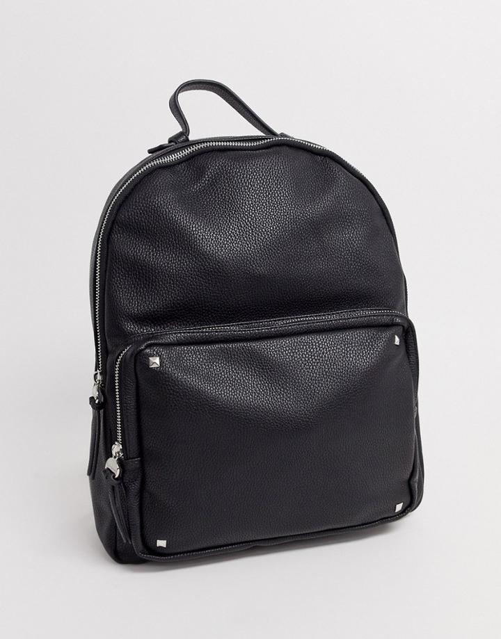Stradivarius Backpack With Studs In Black
