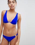 Missguided Ring Detail Bikini Bottom - Blue