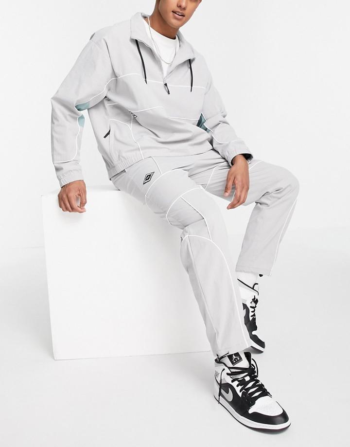 Topman Relaxed Sweatpants With Piping Detail In Light Gray - Part Of A Set-grey
