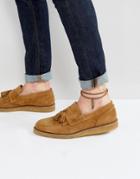 Asos Leather Anklet In Tan With Feathers - Tan