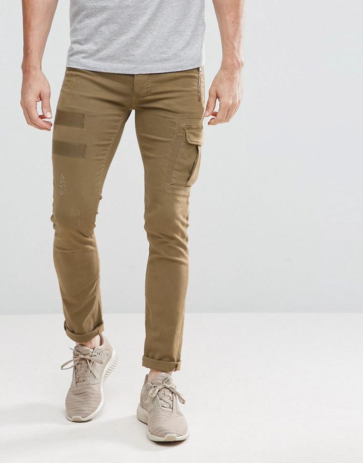 Religion Cargo Twill Pants - Beige