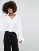 Unique21 Blouse With Exaggerated Sleeves - White