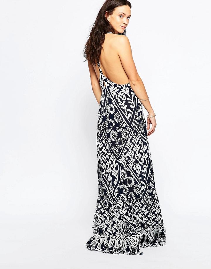 Raga Tropic Blue T-bar Back Maxi Dress - Navy