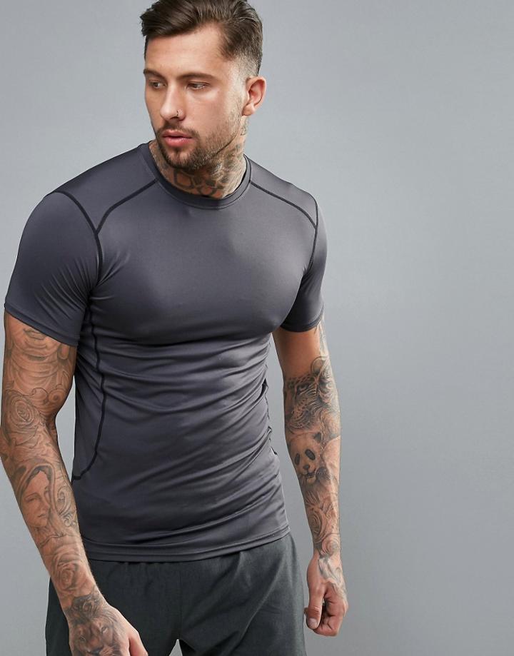 New Look Sport T-shirt In Dark Grey - Gray