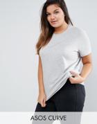 Asos Curve Crew Neck T-shirt - Gray