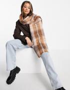 Asos Design Personalized Heritage Check Scarf With E Initial In Multi