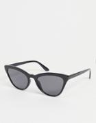 Monki Vega Oversized Cat Eye Sunglasses In Black