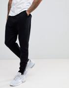 Asos Drop Crotch Joggers With Zip Cuffs In Black - Black