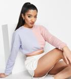 South Beach Spliced Crop Boxy Sweatshirt In Pastel-multi