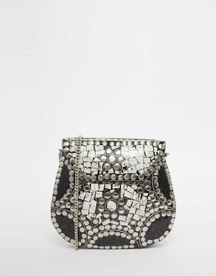 Park Lane Metal Saddle Bag With Enamel Detail
