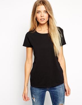 Asos Crew Neck T-shirt With Seam Free Detail - Black