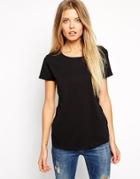 Asos Crew Neck T-shirt With Seam Free Detail - Black