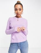 Vero Moda Sweater With Frill Detail In Lilac-purple