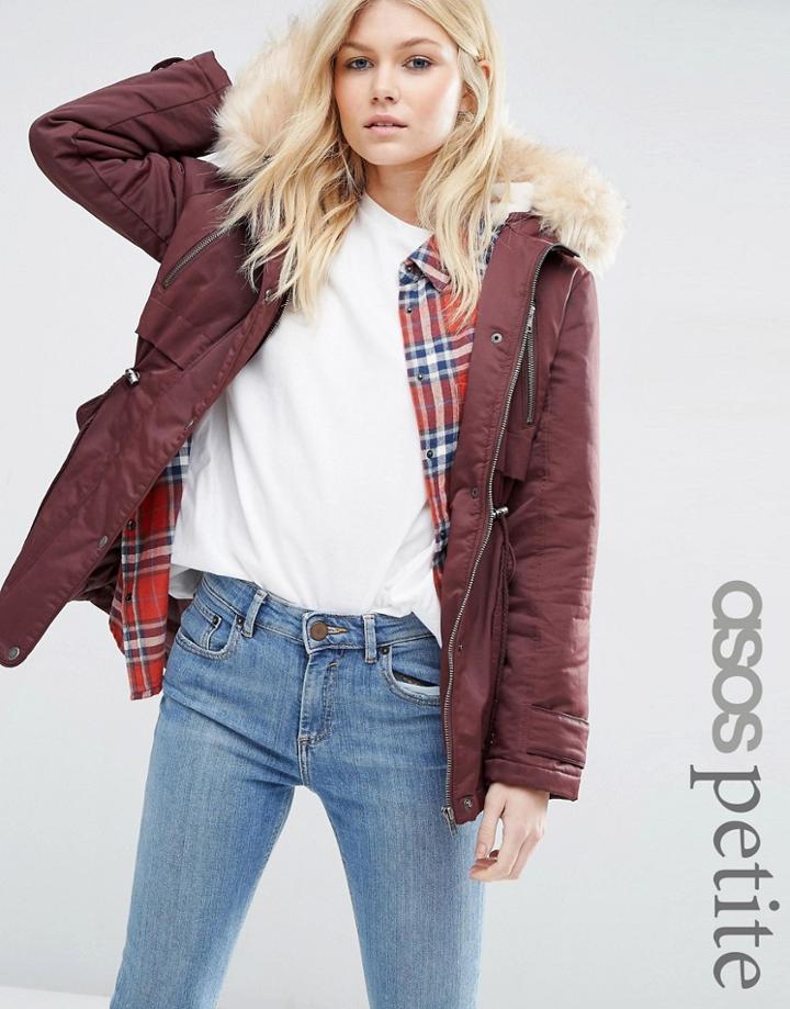 Asos Petite Ultimate Parka - Red