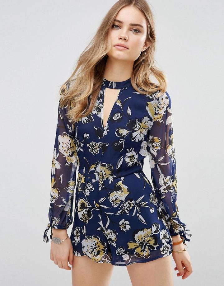 Band Of Gypsies Tiger Lily Romper - Navy