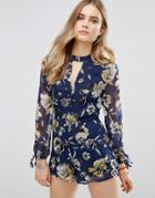 Band Of Gypsies Tiger Lily Romper - Navy