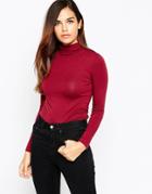 Asos The Turtleneck With Long Sleeves - Oxblood