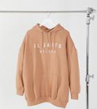 Il Sarto Petite Oversized Hoodie Dress In Tan-brown