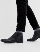 Asos Design Chukka Boots In Black Leather