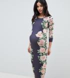 Bluebelle Maternity Bodycon Floral Dress With Sleeve - Multi