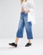 Dr Denim Likke Wide Cropped Jeans - Blue