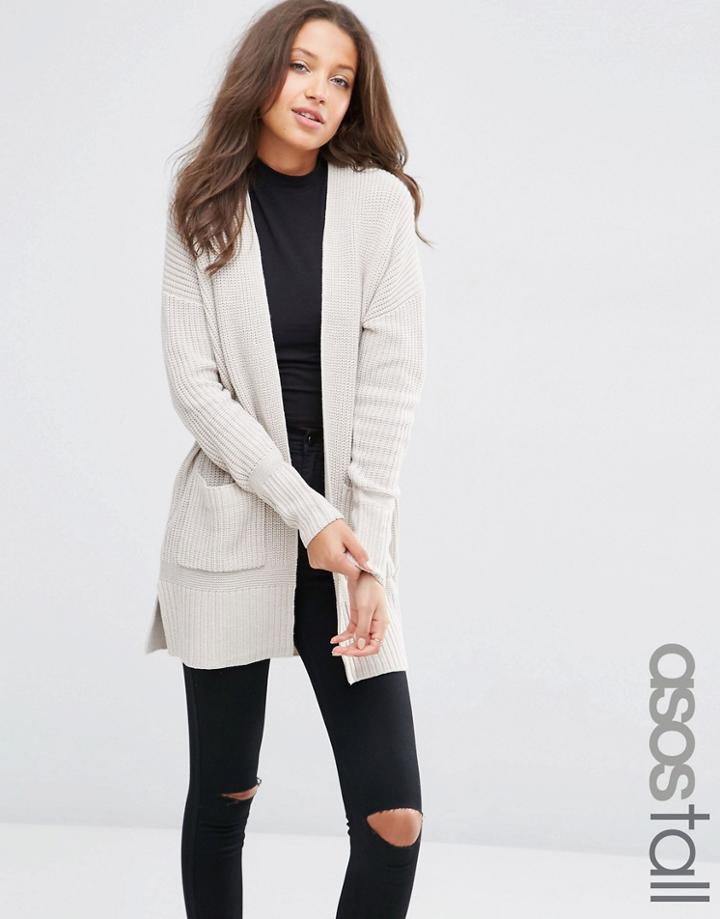Asos Tall Ultimate Chunky Cardigan - Oatmeal