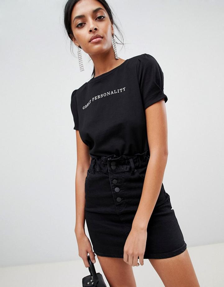 Boohoo Great Personality T-shirt - Black