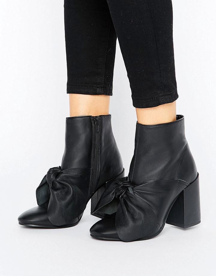 Asos Edie Premium Leather Leather Boots - Black