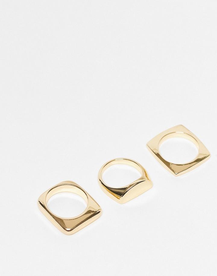 Svnx 3 Pack Plain Gold Rings-silver