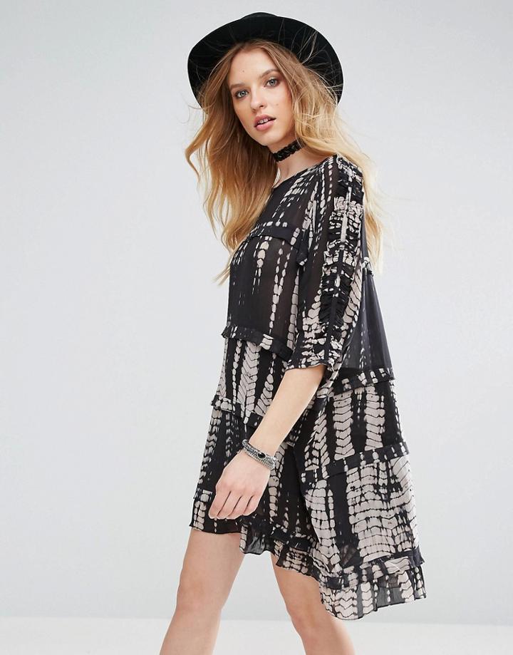 Religion Symbolic Tunic Dress - Black