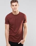 Asos T-shirt With Crew Neck In Chestnut Red - Chestnut