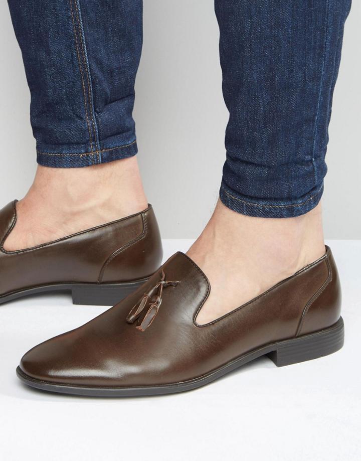 Asos Tassel Loafers In Brown - Brown